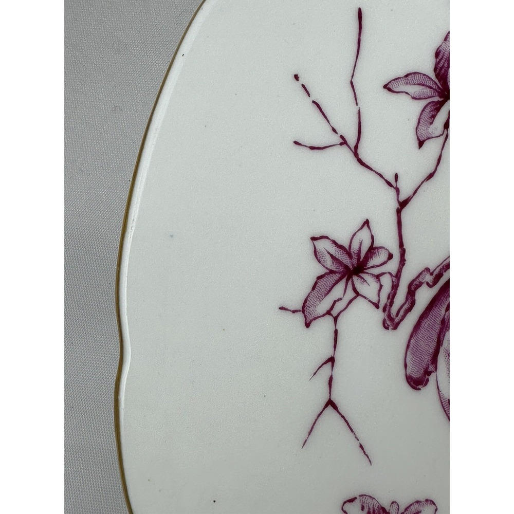 Royal Crown Derby Chelsea Bird 8.25" Salad Plate Pink Red Pheasant Eng Vtg 40s - Picture 5 of 7